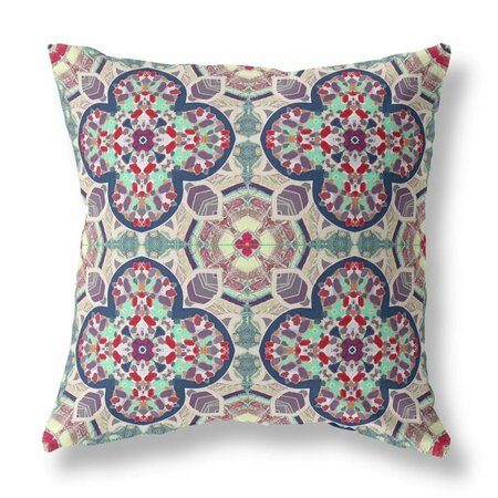 HOMEROOTS 16 in. Cloverleaf Indoor Outdoor Zippered Throw Pillow, Multi Color 417704